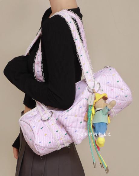 

Candy Dot Canvas Pink Handbag Wallets Women Versatile Pocket Casual Y2k Underarm Bag Female Harajuku Aesthetic Shoulder Bags New 40x16x8cm