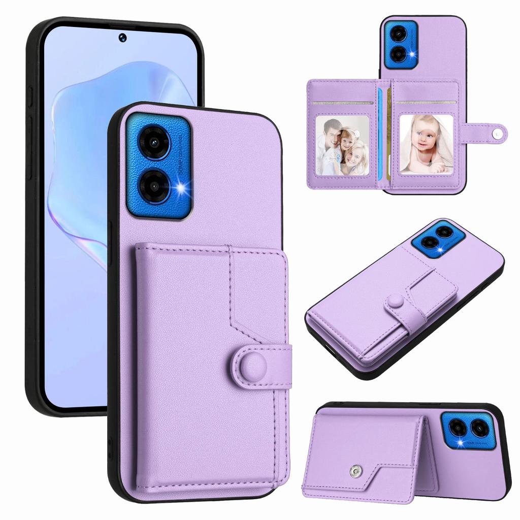 For Motorola Moto G34 5G/Motorola Moto G45 5G Case RFID Blocking Card Holder Kickstand TPU+PU Leather Phone Back Cover