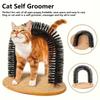 Arch Design Scratcher & Grooming Station | Heavy-Duty Nylon Brushes, Scratching Post & Massager for Indoor Cats, Soft Cushioned Surface