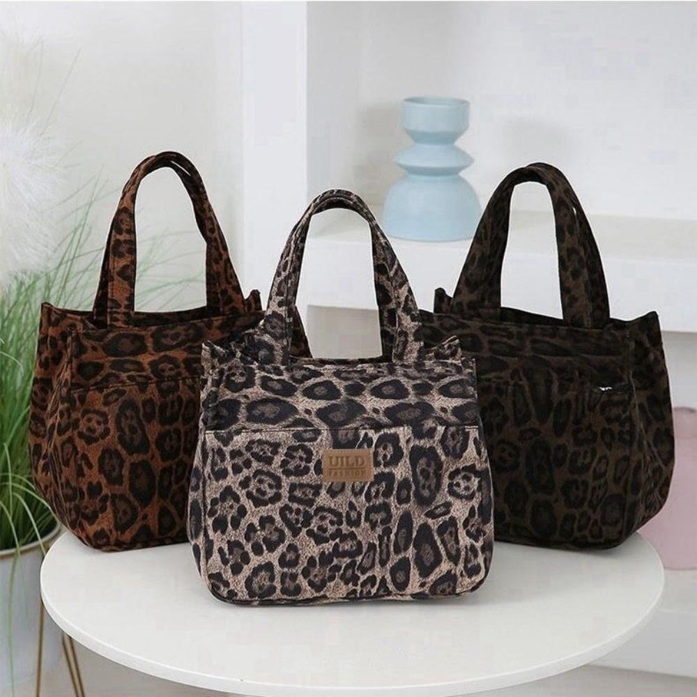 Hochwertige Lunchtasche mit Leopardenmuster, tragbare große Kapazität, Tote Bag, multifunktionale, verdickte Handtasche
