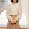 ZANZEA Women Casual Stand Collar Long Sleeve Print Blouse