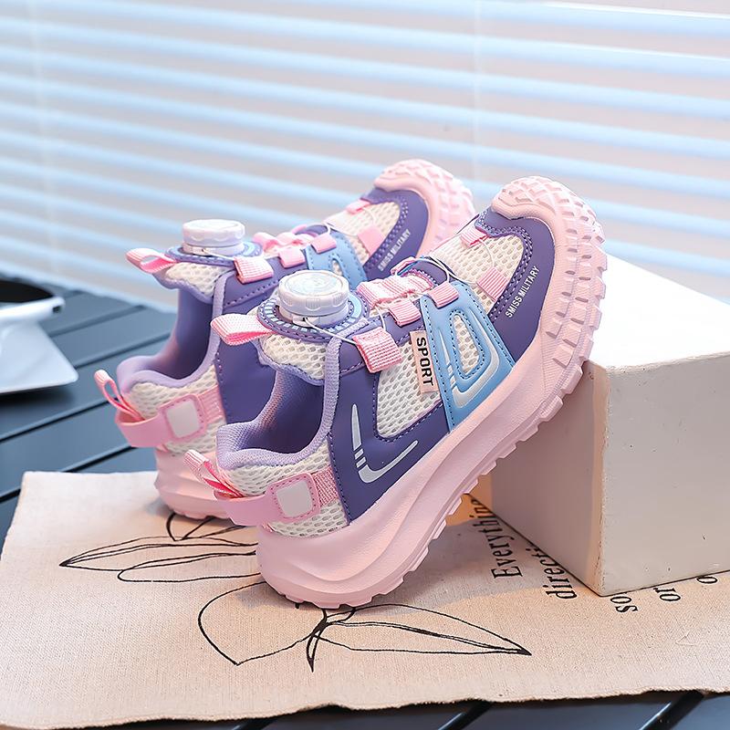 Children's sports shoes 2025 spring and autumn new breathable mountaineering shoes soft sole non-slip girls casual shoes mesh shoes