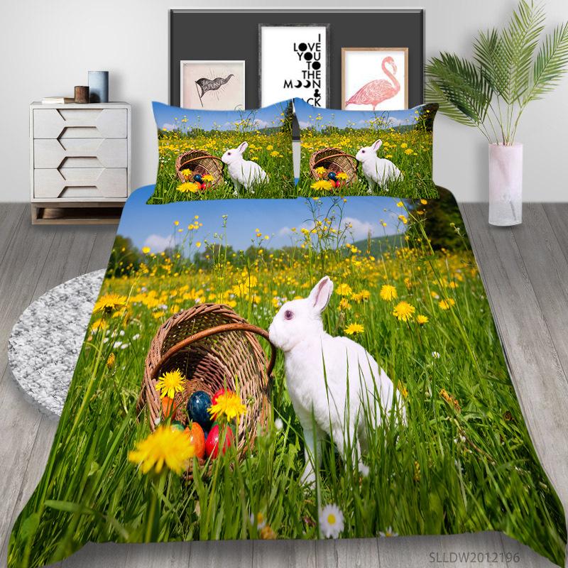 Rabbit Series 3D Digital Printing Bedding Three-Piece Polyester