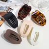 Matte Hair Claws Oval Hairpin Korean Style Barrettes  Women