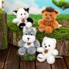 Cute Bear, Wolf, and Dinosaur Plush Keychain – Student Gift Backpack Ornament