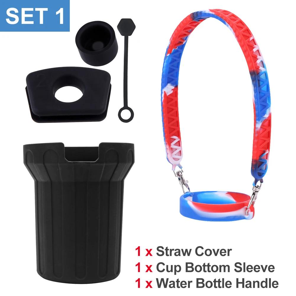 Silicone Cover for Stanley Cup Accessories 30/40oz Tumbler Water Bottle Protective Bottle Boot Sleeve & Straw Cover Cap