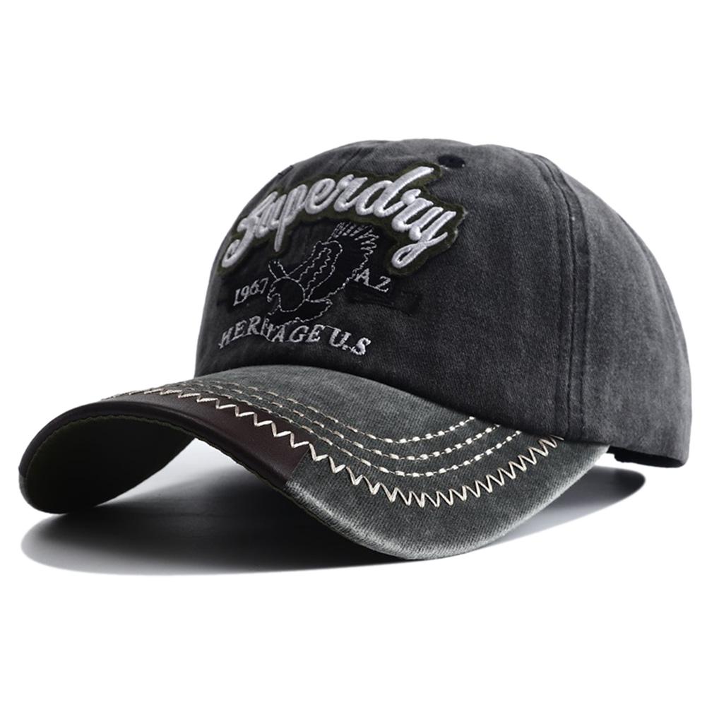 Unisex Retro Eagle Embroidered Baseball Cap Women Men Letter Dad Hat Adjustable Washed Distressed Sunshade Cap Snapback Hats
