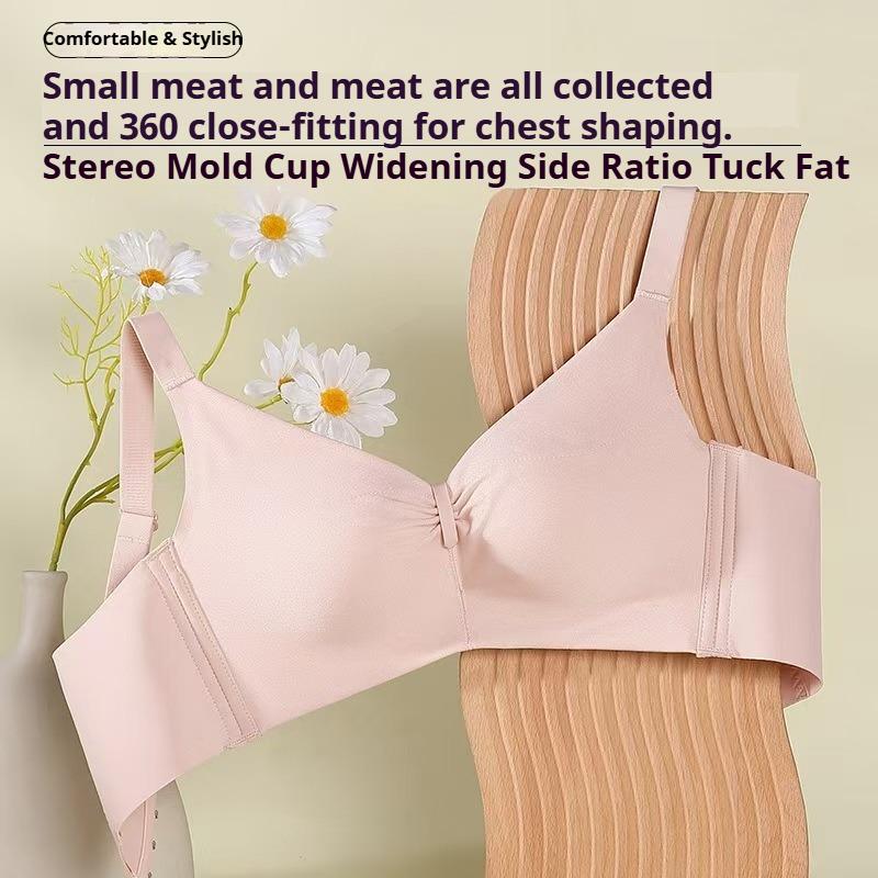 Adjustable Seamless Bra for Small Breasts Push-up Bra Wire-free A-cup Shaping Side Boob Reduction and Lift