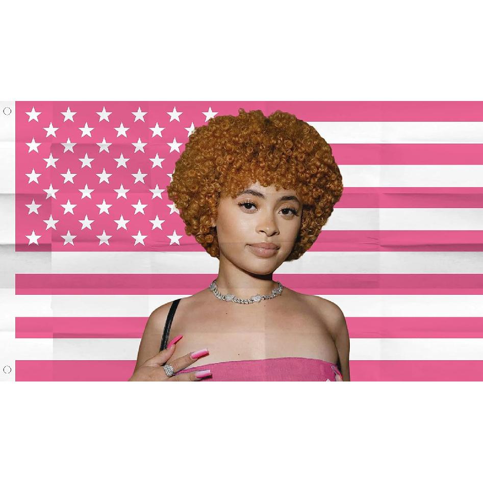 WENWELL Ice Rapper Spicy flag 3x5 Ft Outdoor Indoor,pink Icespice Poster n flag tapestry for Bedroom Living room dorm wall with Brass Grommets Vivid