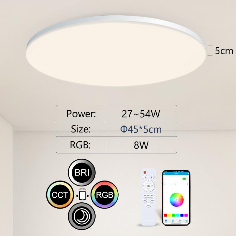 MARPOU RGB Smart Ceiling Light LED Round Ceiling Lamp CW Tuya APP Dimmable Compatible 450mm 370mm 300mm 18-54w 220v Ambient Lamp