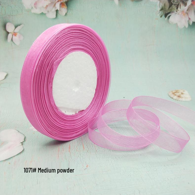 Cinta de Hilo de Nieve Transparente de 1,2 cm para Manualidades: Ganchillo, Accesorios para el Cabello, Lazos, Regalos, Empaque para Pasteles y Cajas, Cinta de Seda