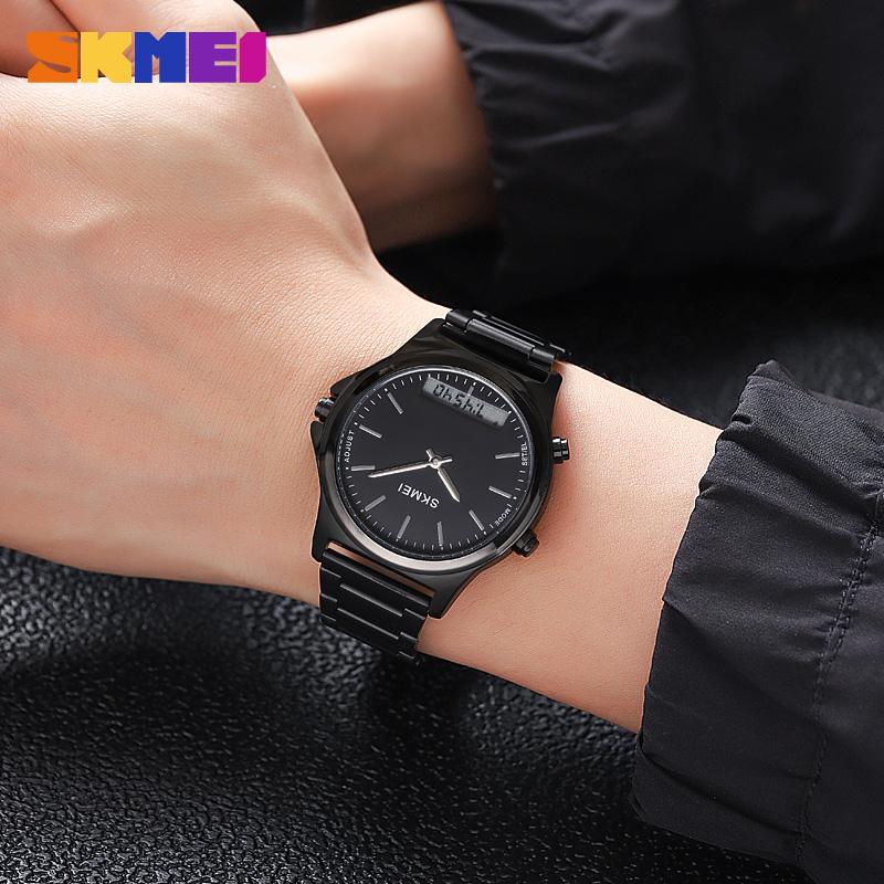SKMEI Fashion 3 Time Back Light Display Digital Full Steel Chrono Sport Mens Waterproof Alarm Wristwatches Clock Reloj Hombre
