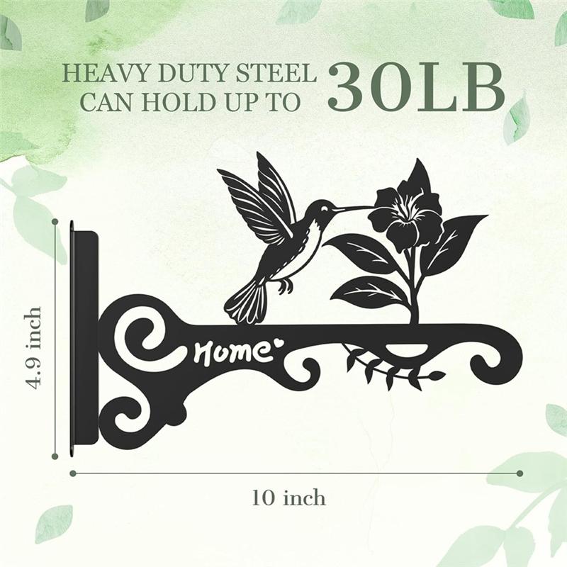 Decorative Metal Plant Hooks-Wall Hangers Featuring Bird Design, For Indoor& Outdoor Hanging Brackets-Home Decor 2Pcs