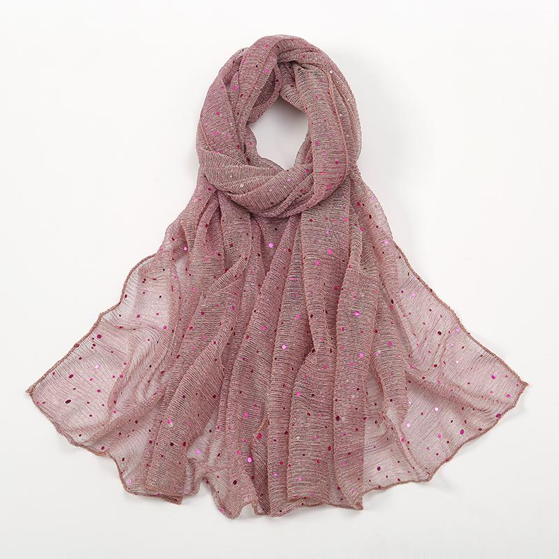 Glitter Sequins Scarf For Women Muslim Shimmer Hijab Crinkle Shiny Shawl Islamic Headscarf Thin Transparent Woman Party Stoles