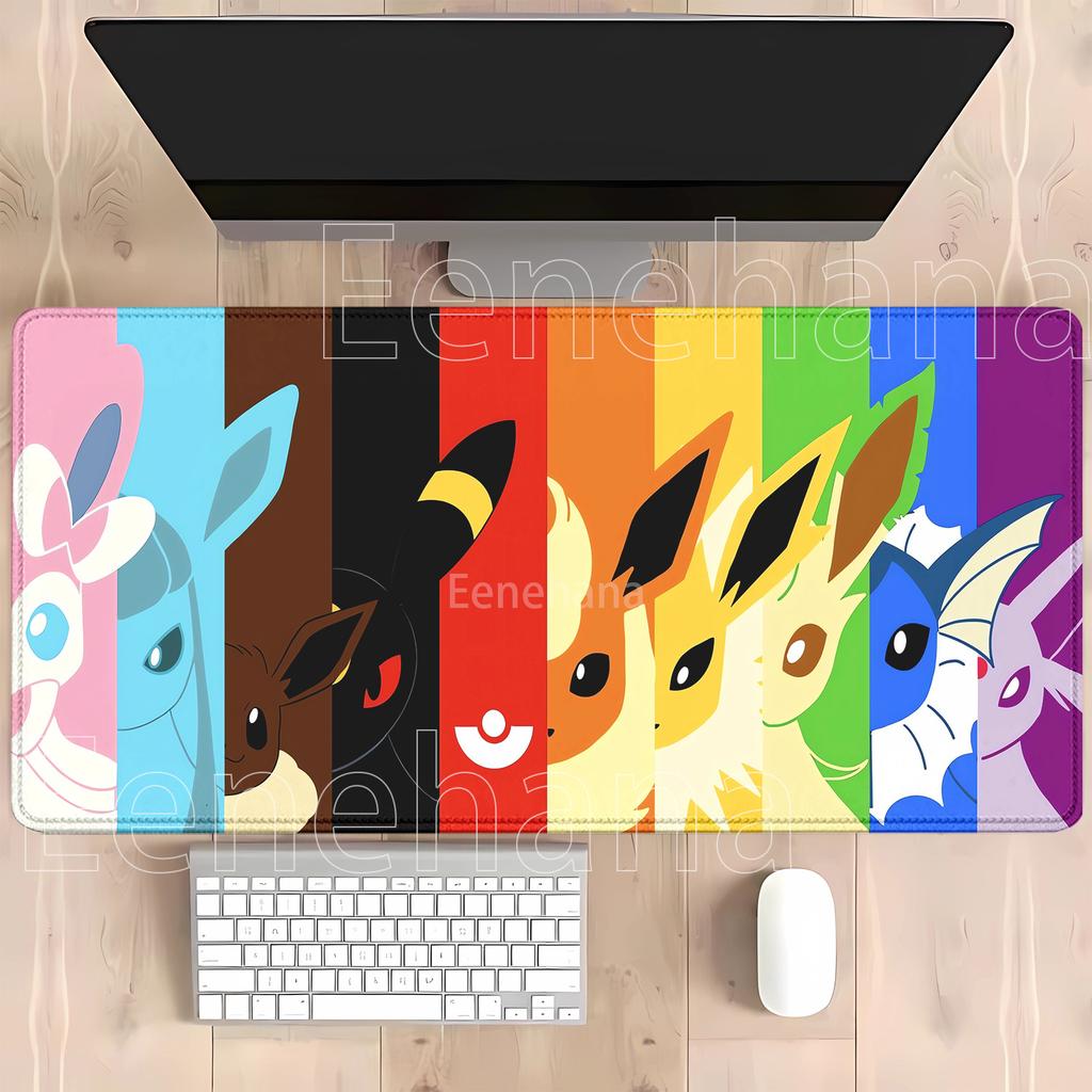 Mouse Pad Eevee Gaming Anime Hd Printing Kawaii Pc NonSlip Base Keyboard Overlock Office Mousepad Overlock Xxl Desk Mat