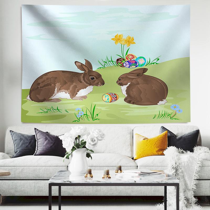Easter Themed Duck  Bunny Large Tapestry Wall Hanging Boho Witchcraft Hippie Tapestry Home Room Decor Aesthetic Decoration