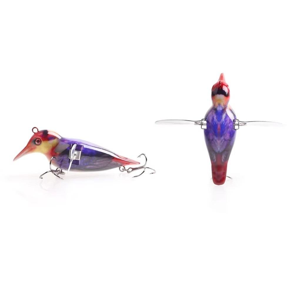 Leurres de pêche de surface 80 mm 12 g Ailettes Métalliques Simulation d'Oiseaux Flottants Conception Artificielle