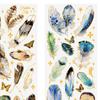 3 Piece Feather Journal Stickers PET Art Journal Embellishment Scrapbooking DIY Art Craft
