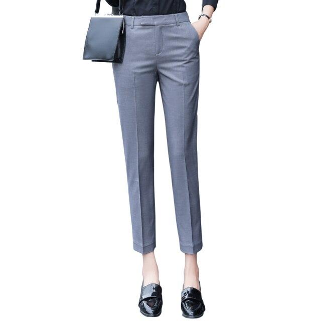 Abito Pantaloni Donna Vita Alta Pantaloni Ufficio Ladie Ashion Formale  Pantaloni da Lavoro Donna Elegante Casual Pantaloni Dritti acquista in modo  economico — spedizione gratuita, recensioni reali con foto — Joom