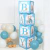 4pcs Blue Baby Shower Box Baby Balloon Box 1st Birthday Party Decor Kids Teddy Bear Baby Shower Boy Girl Gender Reveal Decor
