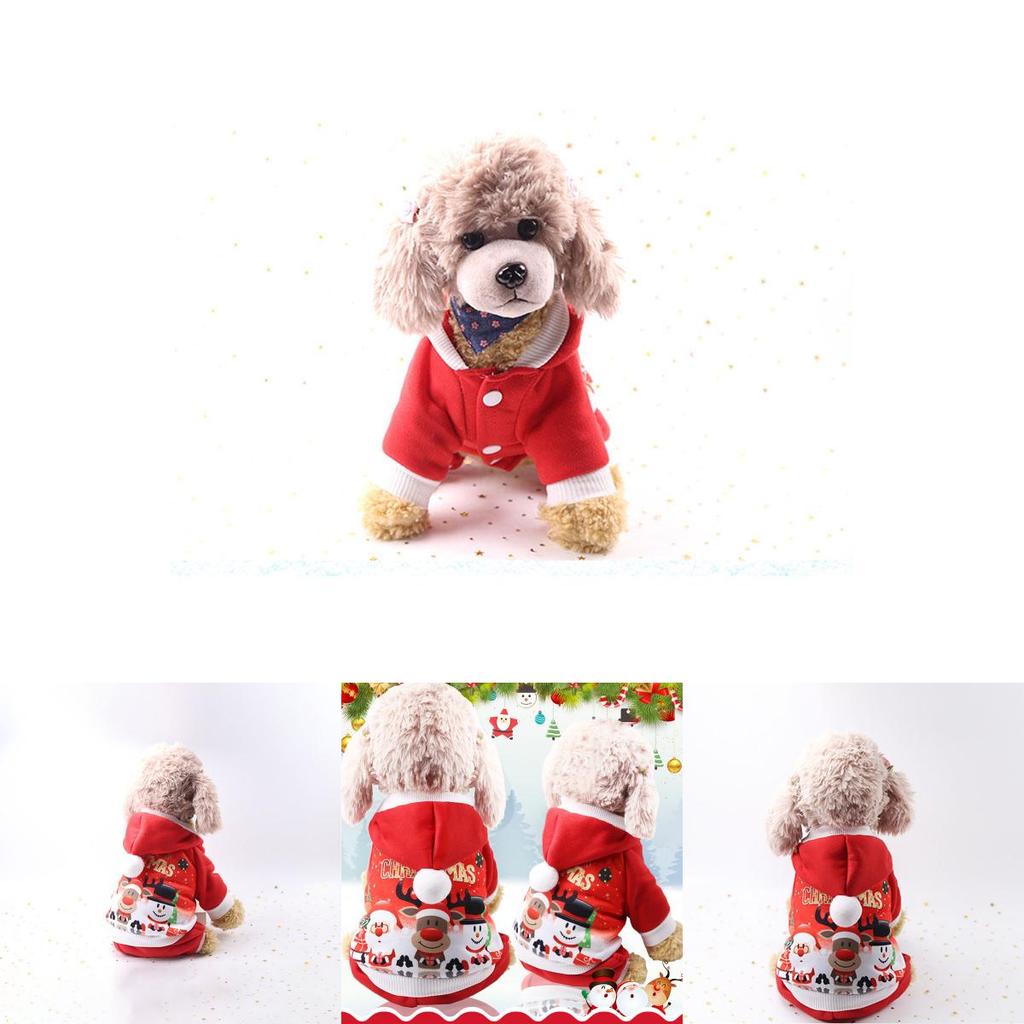 Luksusowa, ciepła kurtka dla psa lub kota z motywem Świętego Mikołaja i łosia na zimę