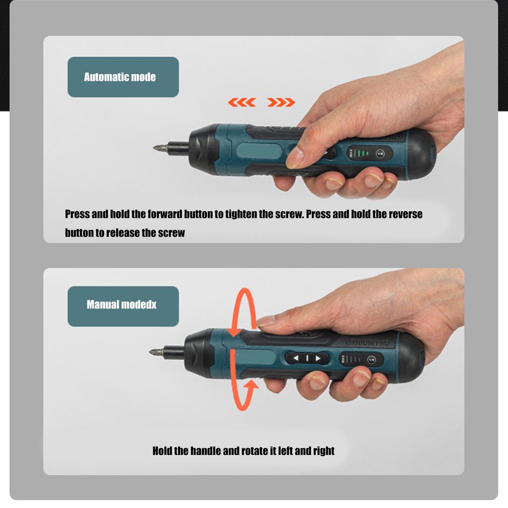 4 Speed Torques Adjustment Electric Screwdriver With Magnetic Tip And Rechargeable Battery For Precisions Work