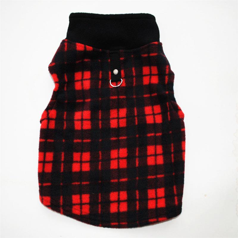 Large Dog Autumn/Winter Fleece Coat with Traction Buckle and Stand Collar