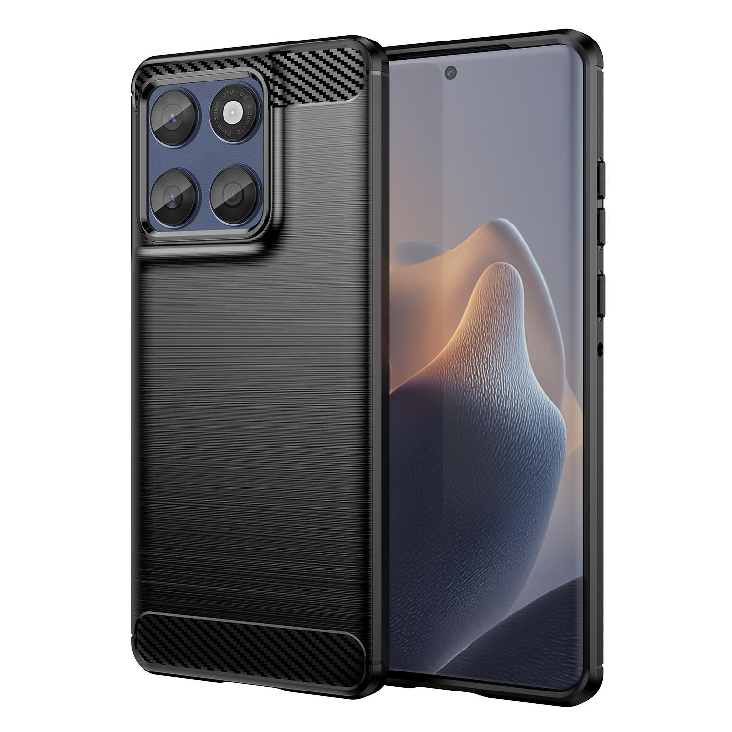 

Для Motorola Edge 60 5G/60 Fusion 5G Чохол Захисна накладка для телефону Текстура карбонового волокна Шліфований Black