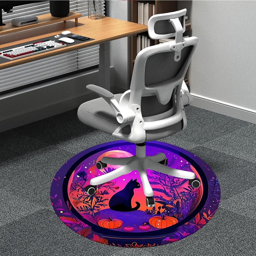 1pc Moonlit Garden Office Round Area Rug, Under Office Chairs Bedroom Living Room Home Decor, Room Deco, Available In Various Sizes