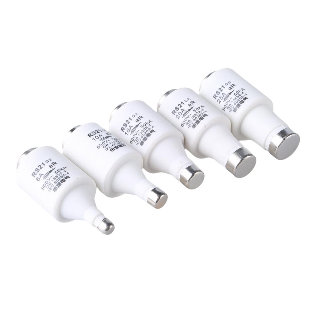 Pack Of 5 Ceramic Spiral Fuses set gG Diazed Fuse Inserts Ceramic Protections 500VAC Multiple Size for Electrical Safety