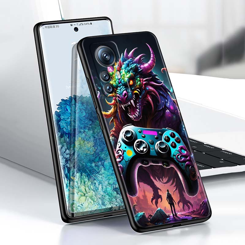 Creative Game Controller For Xiaomi Mi 15 14 13 13T 12 12T 12S 11 11i 11T Pro Ultra Lite 5G Black Soft Phone Case