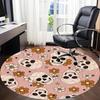 1pc Skull Flower Print Chair Carpet for Office, Non-slip, Soft and Durable Office Rug, Perfect for Office Yy260131036