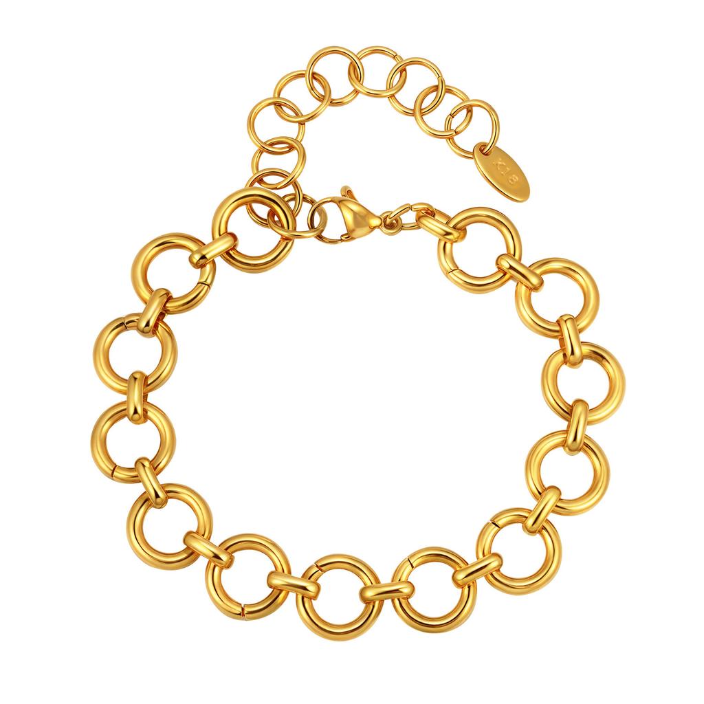 Jewelry Stainless Steel Interlocking Gold Bracelet Ladies Fashion Br-2394