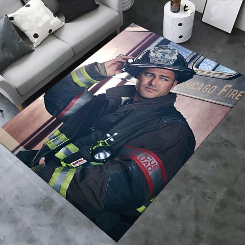 2025 New Chicago Fire Carpet Rug for Living Room Bedroom Home Sofa Decoration,Kids Play Non-slip Floor Mat