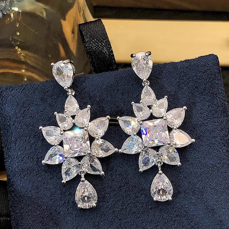 Xiaomi Huitan Sparkling Women Drop Earrings Fashion Party Daily Accessories Full Bright CZ Elegant Fancy Jewelry for Wedding Engagement