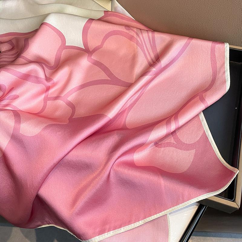 Luxury Brand Imitation Silk Square Scarf Women Neck Hair Tie Band Hijab Kerchief Head Headbands Bandana Female Foulard 70cm