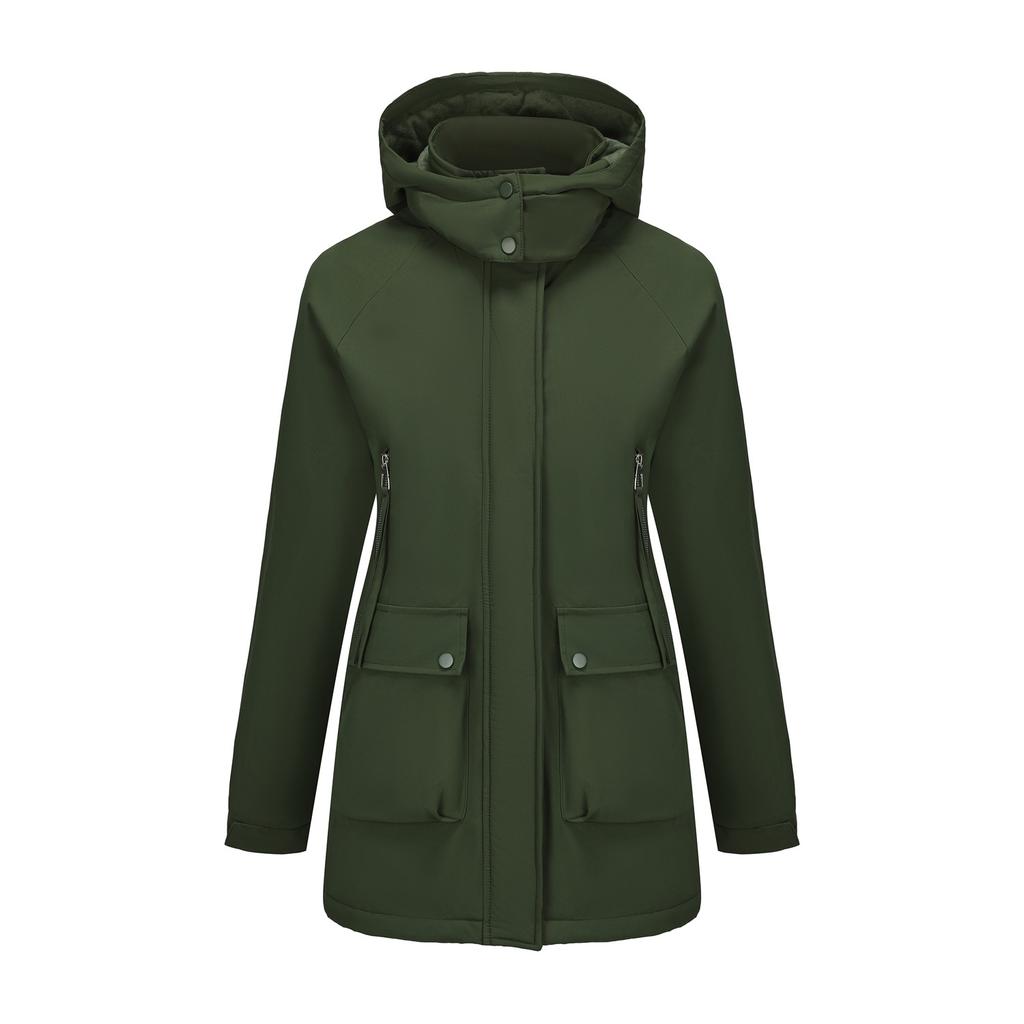 Hooded fashion trend women's thickened warm mountaineering windproof waterproof fluffy lightweight comfortable long-sleeved cotton down jacket