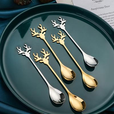 Jedinečné potravinářské jemné zpracování Lehké roztomilé kreslené nádobí na čajovou lžičku na vánoční míchací lžičku