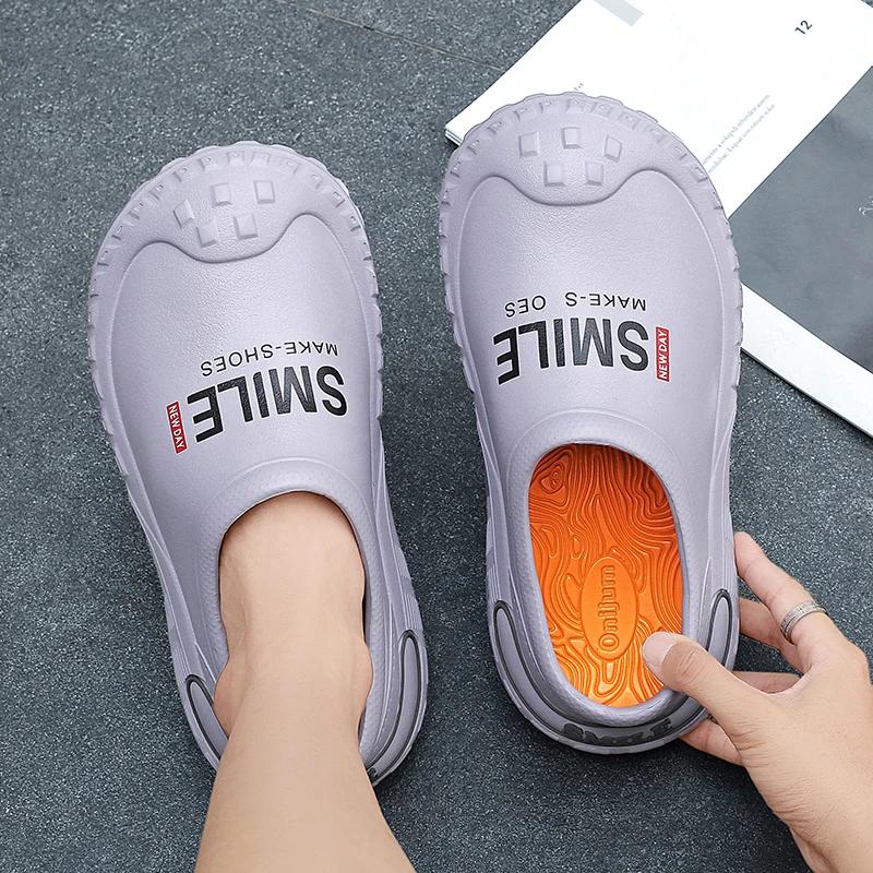 Fashion Hot Sale Men's Shoes Winter Kitchen Working Slippers Platform Shoe for Men Casual Slip-on Driving Chef Mans Slipper Main Push