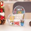 2D Flat, Humorous "My Teacher Survived 67 Days of Me" Acrylic Teacher Appreciation Gift Desktop Decoration Plaque, Suitable for wall Decoration, porch