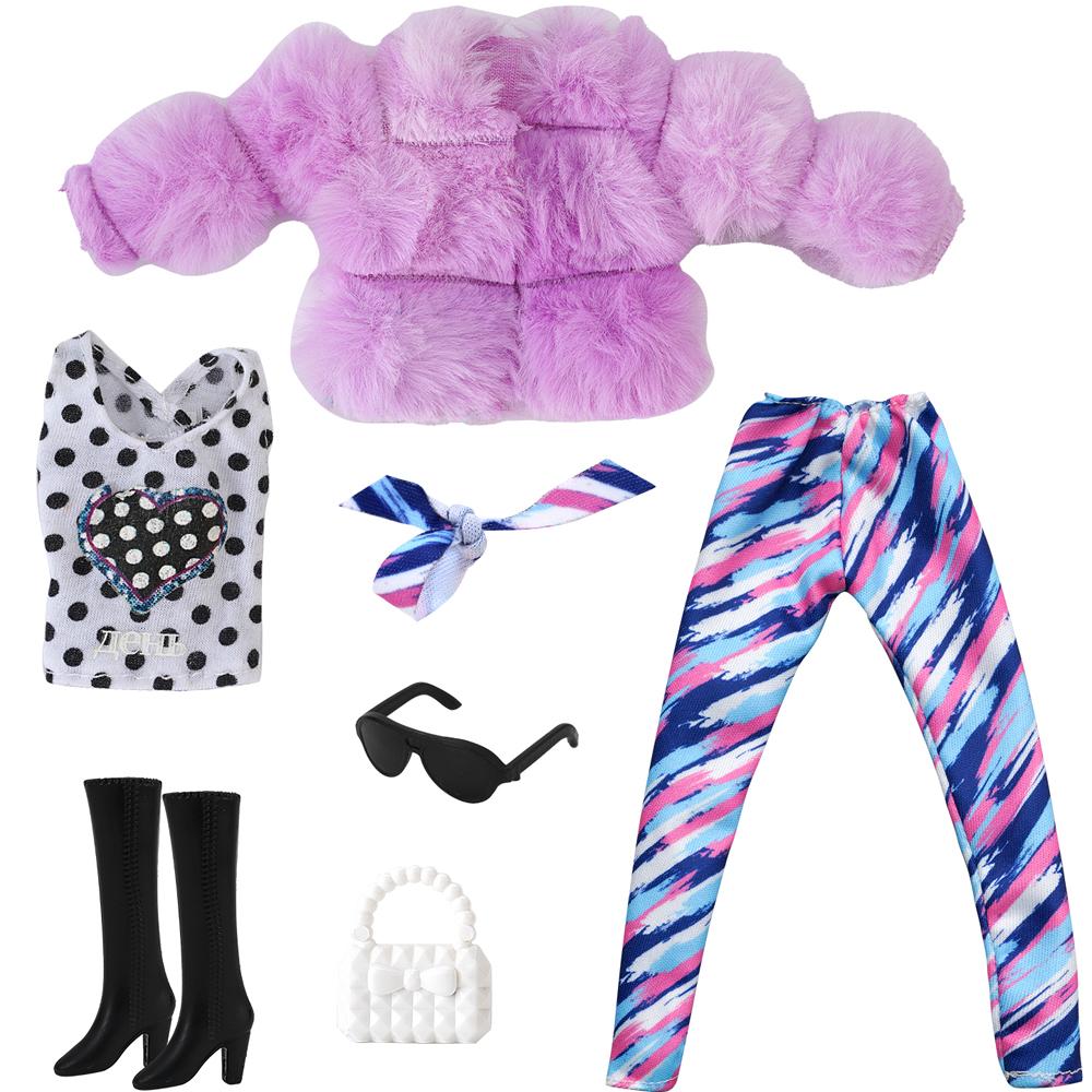 11,5 Zoll Puppe Pelzmantel Winteranzug 1/6 Puppenkleidung 30 CM Puppen Zubehör Möbel Modepuppe Kleid 1/6 Puppenhaus Spielzeug JJ