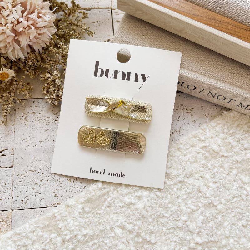 2/3pcs Golden Bright Leather Series Sweet Girl Children's Hairpin New Cute All-match Explosive Baby Broken Hair Bangs Side Clip
