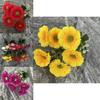 Artificial Garden Mimic 6prong Chrysanthemum Home Office Decor With Silk Cloth Fake Flower Arrangement