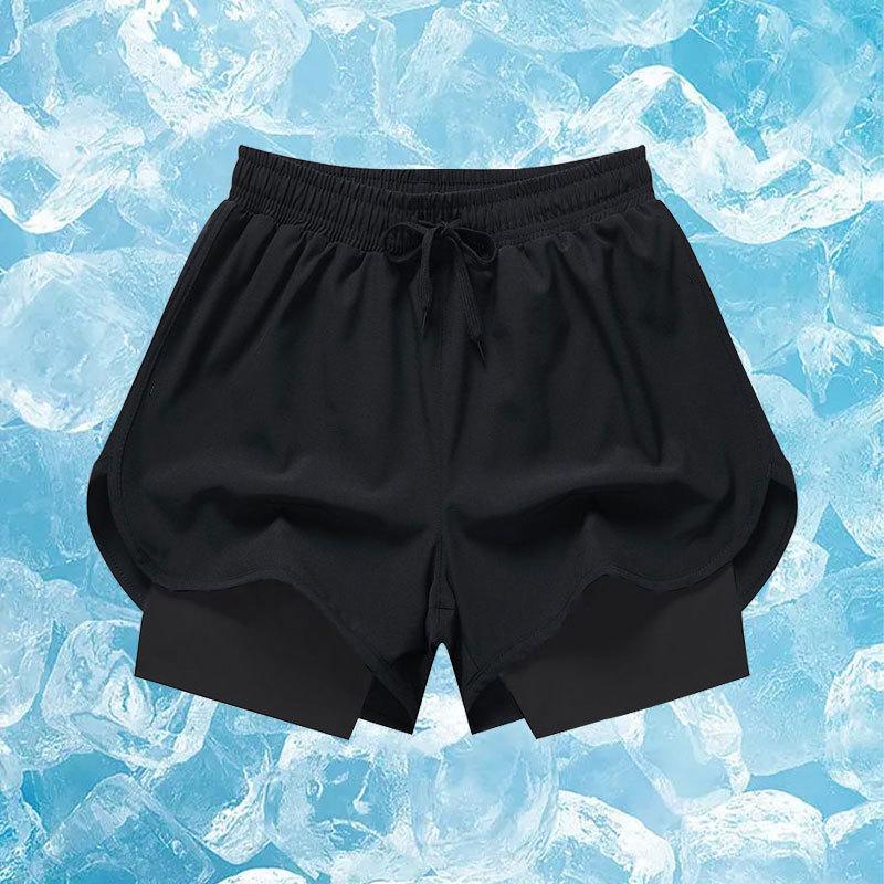 Men s swimming trunks, fitness breathable swimming pants, sports double-layer beach pants, shorts S