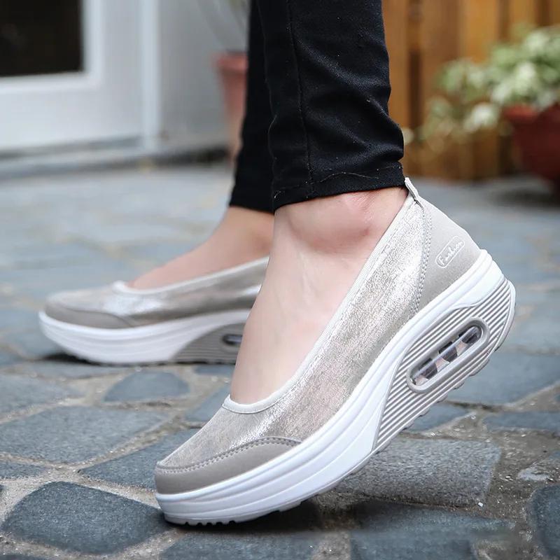 Fashion 2024 Women Sneakers Flats Loafers Sweet Shallow Comfort Moccasins Slip-on Platform Ballet Ladies Vulcanized Shoes Ladies New