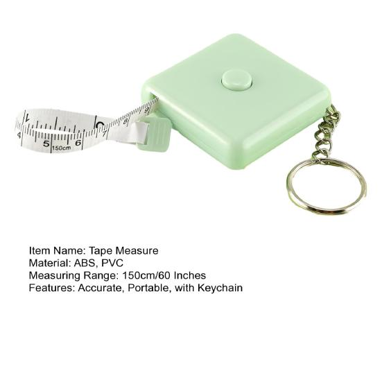 Square Retractable Tape Measure with Keychain Portable Mini Double-sided Soft Measuring Tape Tailor Sewing Cloth Body Measurement Tape