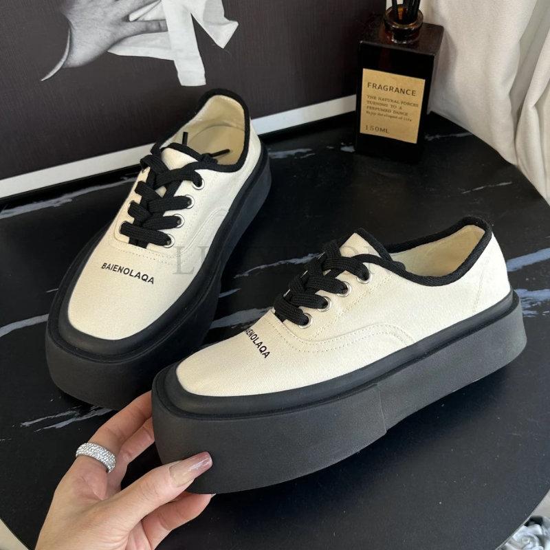 Mode Sneaker Ballerinas Canvas Sport Walking Damen Laufschuhe 2024 Sommer Neu Runde Zehen Loafers Schuhe Schnürschuhe Mujer Zapatillas