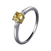 Anillo de mujer, anillo de diamante de color, simulación de tendencia europea y americana para mujer, anillo de diamante amarillo para el dedo índice de la novia, modelo popular