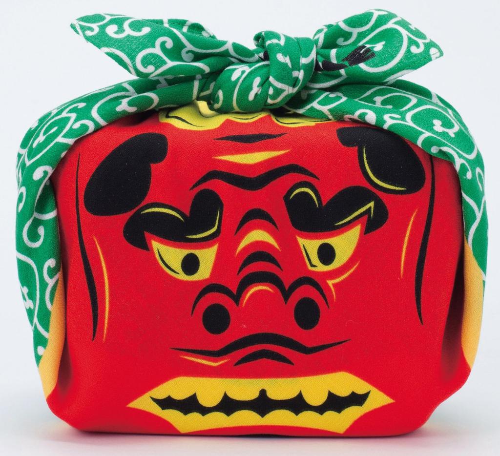 Musubi Furoshiki (Wrapping Cloth) 48cm, Fukukochae, Shishimai/Dohbo (Green) 20464-104