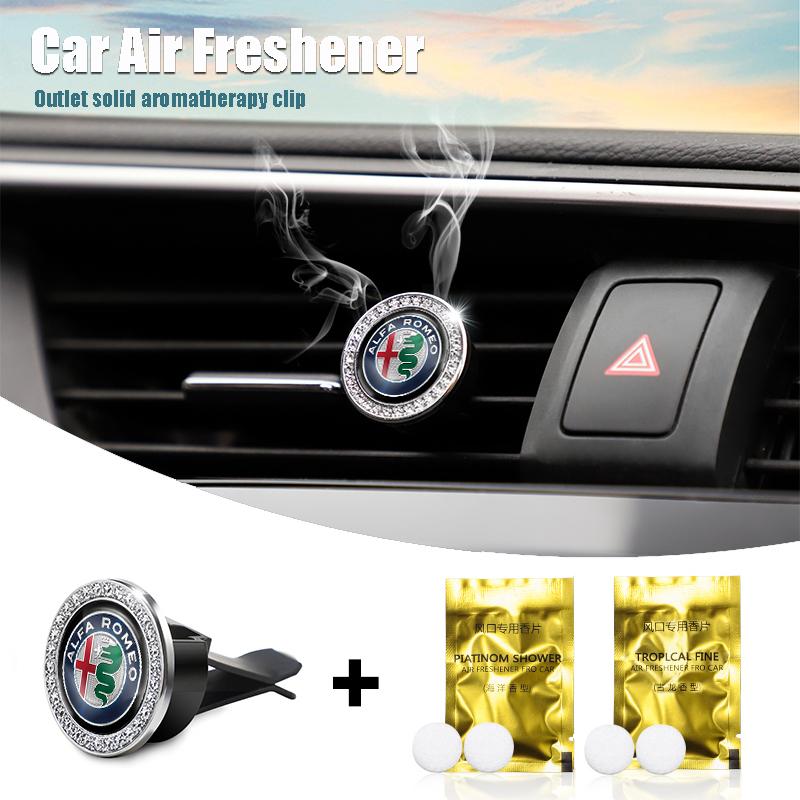 ZIPCA1 1Pcs Air Outlet Aromatherapy Clip Car Solid Perfume Freshener For Alfa Romeo 156 159 147 4C 8C 166 Giulia Giulietta Mito Stelvio